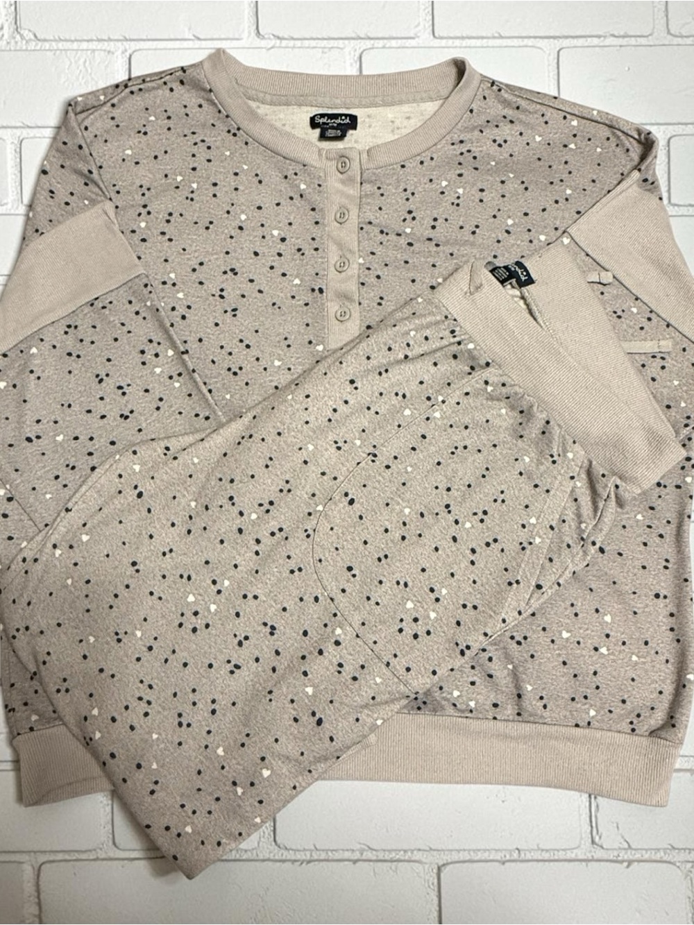 Splendid Pajamas Grey Speckled Pajamas Lounge set with Pockets size M - Picture 3 of 12